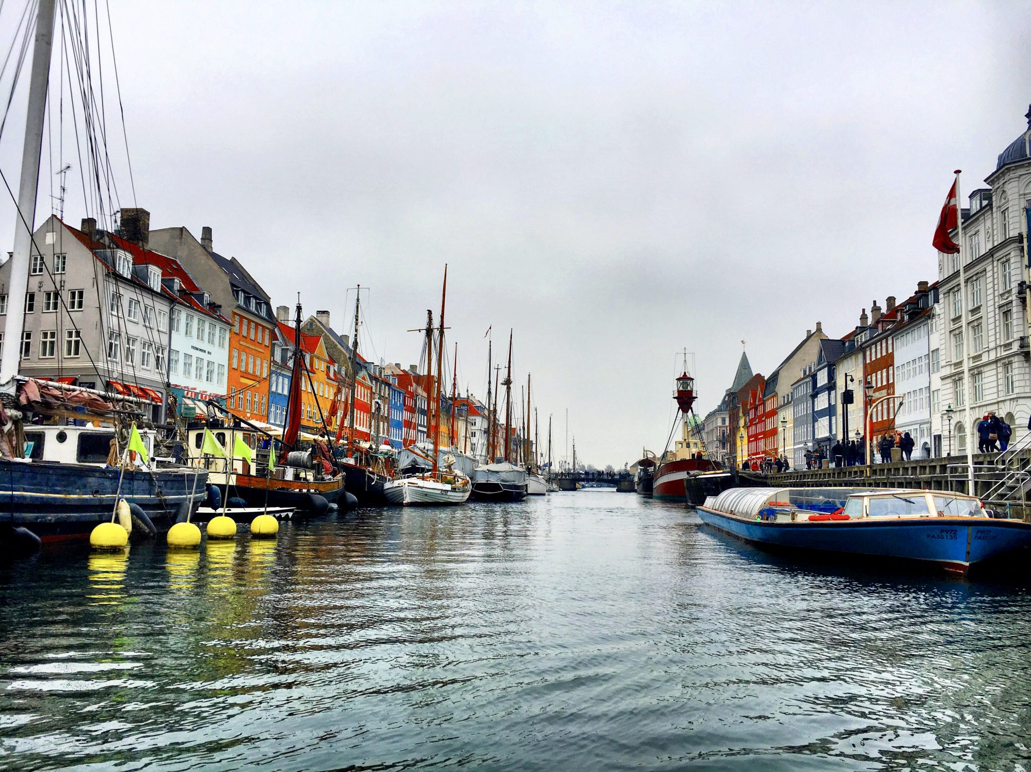 Copenhagen - colourful houses at Nyhavn from the waterways